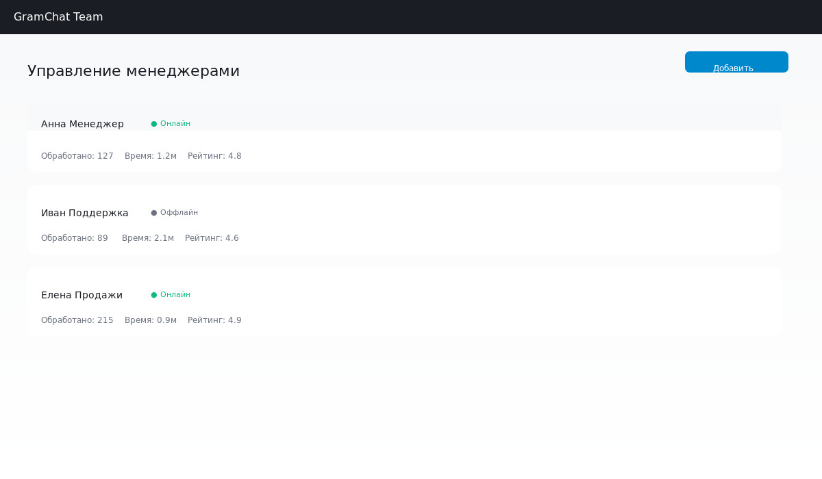 Управление командой менеджеров